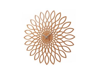 שעון קיר מעץ דגם החמנייה קוטר 60 ס"מ