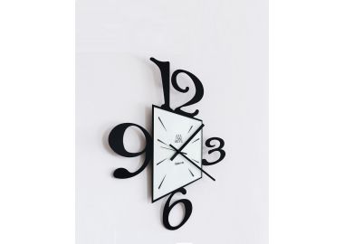 שעון קיר מעוצב ממתכת וזכוכית דגם פרספקטיבה