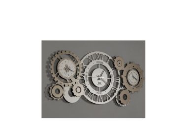 שעון קיר מעוצב ממתכת 3 אזורי זמן MECCANO ברונזה