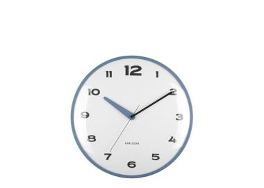 שעון קיר ממתכת וזכוכית Dome צבע כחול 