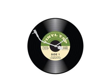 שעון קיר מעוצב תקליט רטרו זכוכית ירוקה דגם Vinyl