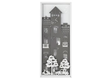 קישוט קיר אומנותי ממתכת דגם אורבניקה 3D