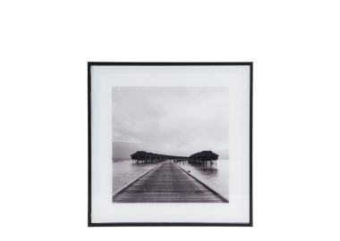 תמונה מעוצבת בשחור לבן דגם וילות על המים