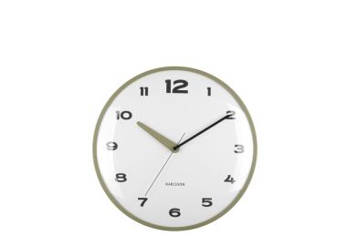 שעון קיר ממתכת וזכוכית דגם Dome ירוק