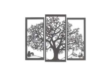קישוט קיר אומנותי ממתכת דגם עץ החיים 3D