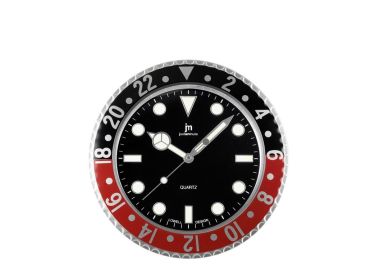 שעון קיר ממתכת זוהר בחושך דגם The Icon 2 Red