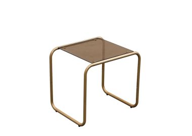 שולחן צד מעוצב VENTANA מתכת וזכוכית צבע מוקה
