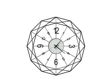 שעון קיר ממתכת גיאומטרי דגם Titano