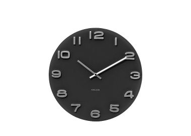 שעון קיר זכוכית עם ספרות ממתכת