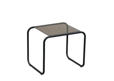 שולחן צד מעוצב VENTANA מתכת וזכוכית כהה