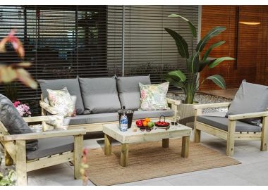 מערכת ישיבה תלת מושבית לגינה דגם Chill Friends