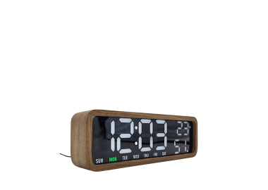 שעון דיגיטלי מעורר MADERA עץ בס כהה