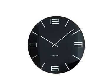 שעון קיר זכוכית 43 ס"מ SLIM בגון שחור