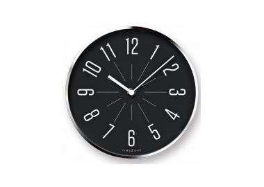 שעון קיר זכוכית KURO קוטר 43 ס"מ שחור