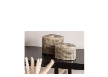 מעמד לזוג נרות מקרמיקה בצבע ירוק ג'ייד