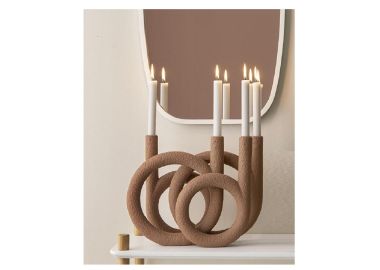 פמוט קנדלברה עם 4 קנים צבע טרקוטה