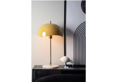 מנורת שולחן בעיצוב גלים דגם Waved Dome צבע צהוב דבש