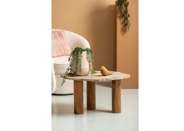 שולחן קפה מעוצב שיש חום דגם Organic