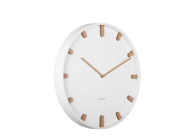 שעון קיר מעוצב ממתכת ועץ דגם Grace לבן