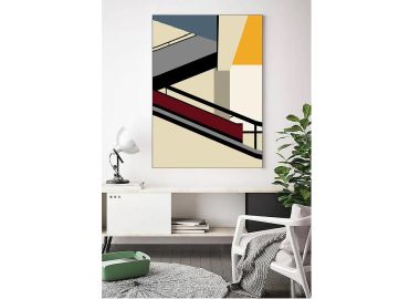 תמונה מקנבס 50x75 ס"מ דגם Bahuhaus Stairs