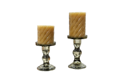 פמוטים גדולים מעוצבים עם 2 נרות דגם Art