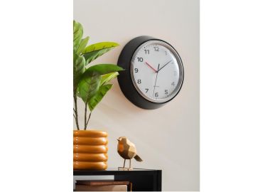 שעון קיר מתכת רטרו מודרני קוטר 40 ס"מ בגוון שחור