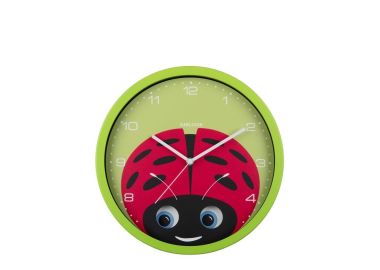 שעון קיר ממתכת - Peekaboo חיפושית עם עיניים זזות