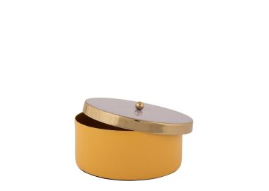 קופסת אחסון ממתכת דגם Funky סגול וצהוב