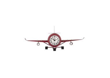 שעון קיר ממתכת דגם טיסה באדום Volo Rosso