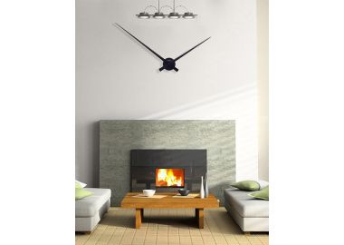 שעון קיר מתכת מחוגים שחור - 80 ס"מ