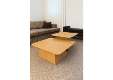 זוג שולחנות סלון מעץ דגם עדן