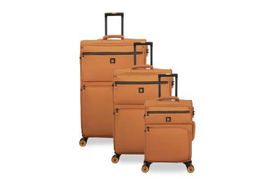 סט 3 מזוודות בד יוקרתיות וקלות 30/25/20 דגם Compartment צבע כתום 