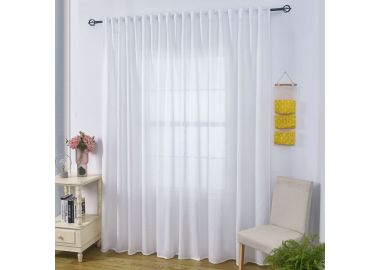 וילון השחלה דגם לורנס רחב במיוחד 280x280 ס"מ צבע לבן