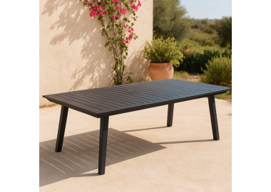 שולחן פינת אוכל נפתח מאלומיניום דגם ארגנטינה אפור כהה