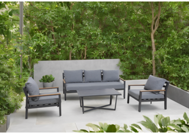 פינת ישיבה מאלומניום ליסבון פחם