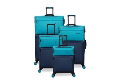 סט 4 מזוודות בד יוקרתיות במשקל נוצה 32/28/24/20 דגם Duo-Tone צבע כחול