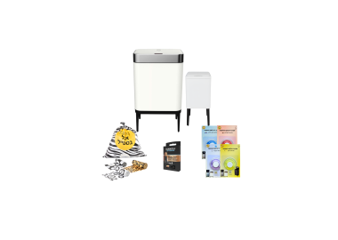 מארז Perfect פח 60 ליטר ופח 8 ליטר עם אביזרים צבע לבן