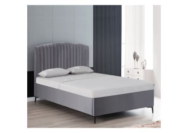 מיטה 120*190 עם ארגז מצעים מעץ בגוון אפור דגם גילי