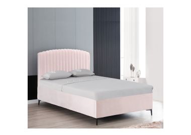 מיטה רחבה לנוער 190*120 עם ארגז מצעים בגוון ורוד דגם גילי