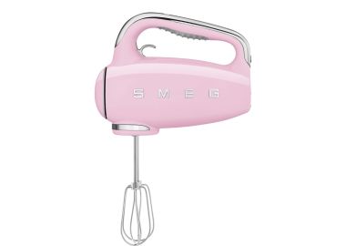 מיקסר ידני יוקרתי בעיצוב רטרו דגם HMF01 מבית Smeg  ורוד