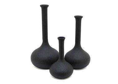 סט 3 ואזות דגם יסמין צבע שחור