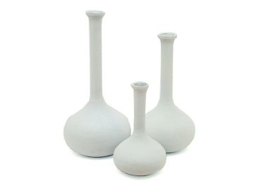 סט 3 ואזות דגם יסמין צבע לבן