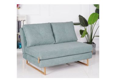 ספה 120 ס"מ נפתחת למיטה מרופדת בד קורדרוי דגם לילך בגוון ירוק