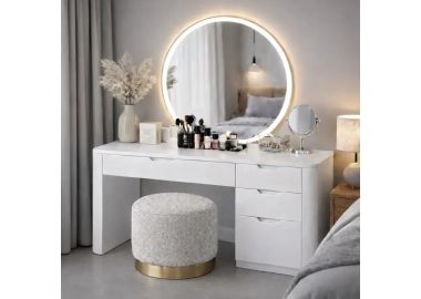 שידת איפור דגם Lumina גוון לבן מט