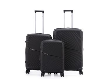 סט 3 מזוודות יוקרה קשיחות 28/24/20 דגם New York שחור