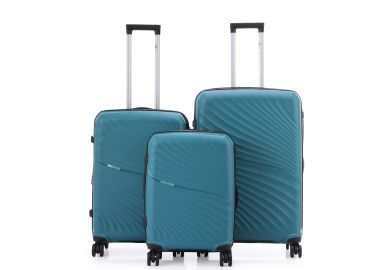 סט 3 מזוודות יוקרה קשיחות 28/24/20 דגם New York כחול-ירוק