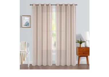 וילון דמוי פשתן דגם טוהר 140x250 ס"מ צבע אבן