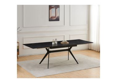 שולחן אוכל נפתח 1.4-2.4 מטר דגם סנטוריני בגוון אלון שחור