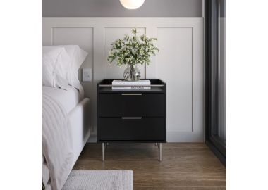 שידת לילה מעוצבת דגם לורין בגוון שחור