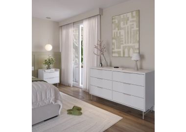 קומודה 6 מגירות בגוון לבן דגם שוהם